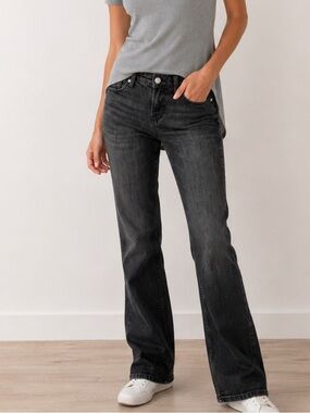 Bershka Black Bootcut Jeans Women’s EU 32 US 00 Low Rise Stretch